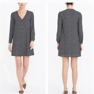 J. Crew Factory Oversized Long Sleeve Polka Dot Button Front Swing Dress SZ XL
